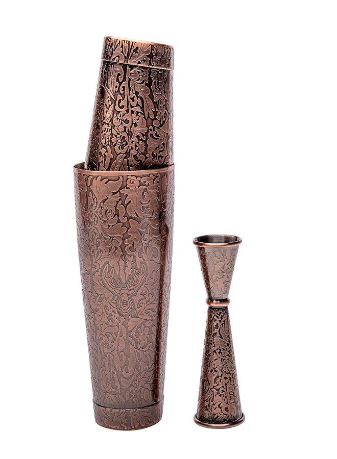 Skyfish Sky Fish 3D Etched 18-Piece Bartender Kit Stainless Steel Boston Cocktail Shaker Set Copper Plated Bartending Tools Suit for Bar Tools Set Mixology Enthusiasts, Professional Bartenders and Home Drink - Image 4